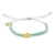 Cucumber Macrame & Gold Compass Charm Anklet