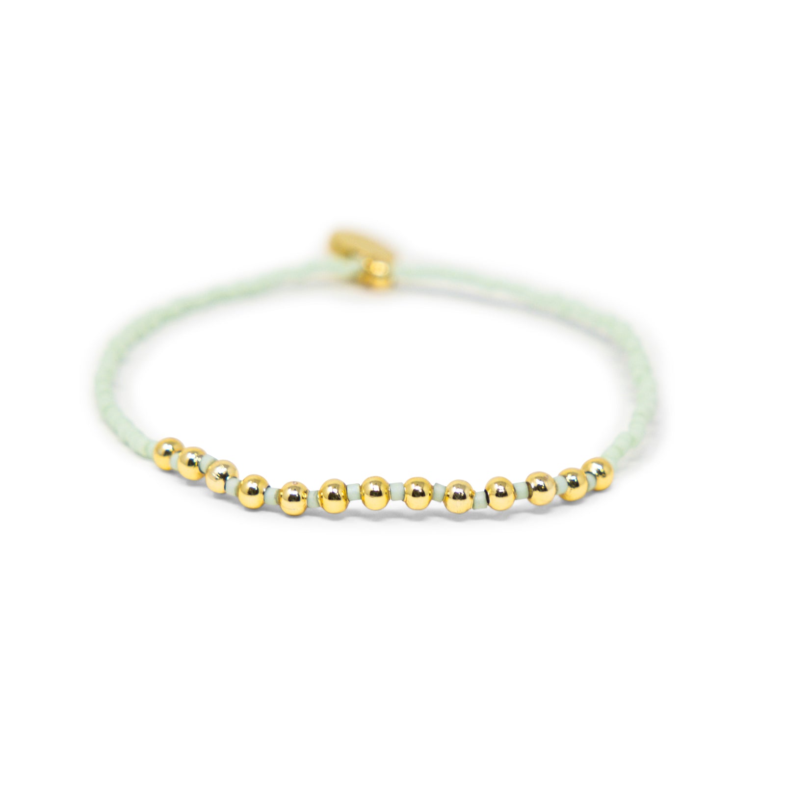 Pacifica Cucumber & Gold Alternating Stretch Bracelet