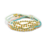 Pacifica Coral & Gold Alternating Stretch Bracelet