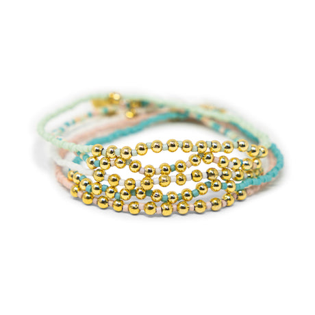 Pacifica Playa & Gold Alternating Stretch Bracelet