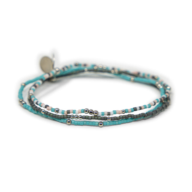 Sparkling Seas Teal & Silver Stretch Bracelet
