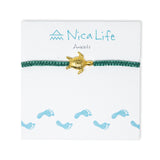 Secret Garden Macrame & Gold Turtle Charm Anklet