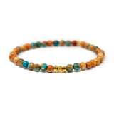 Jade Stretch Bracelet - Coral & Aqua