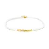 White & Gold Simple Stretch