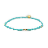 Teal & Gold Stretch Bracelet