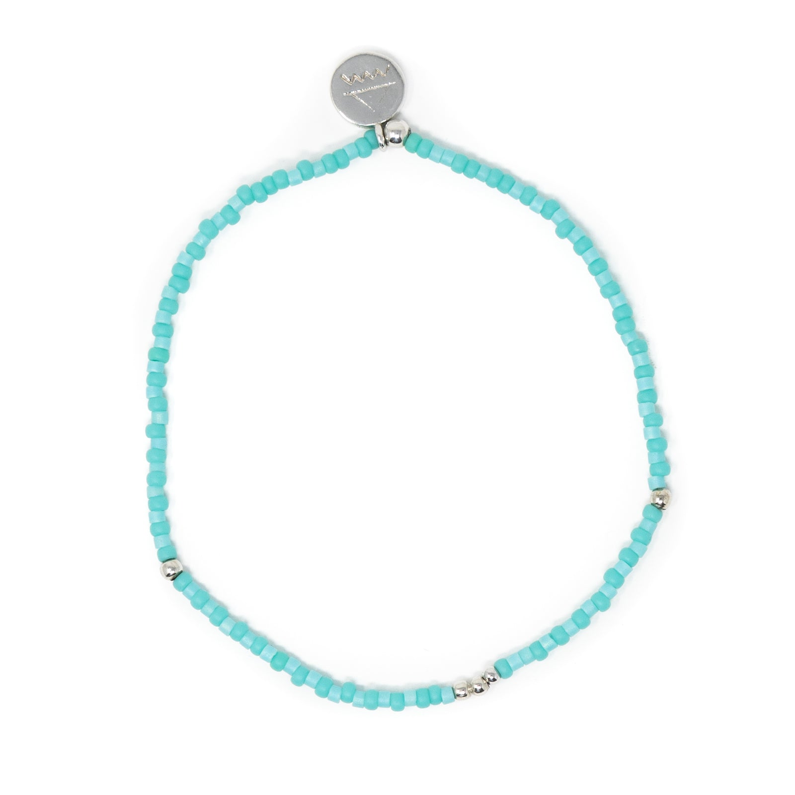 Teal & Silver Stretch Bracelet