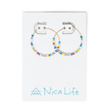 Seed Bead Hoop Earring Carnival & Gold