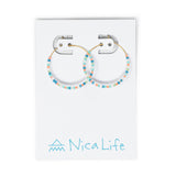 Seed Bead Hoop Earrings Miami & Gold