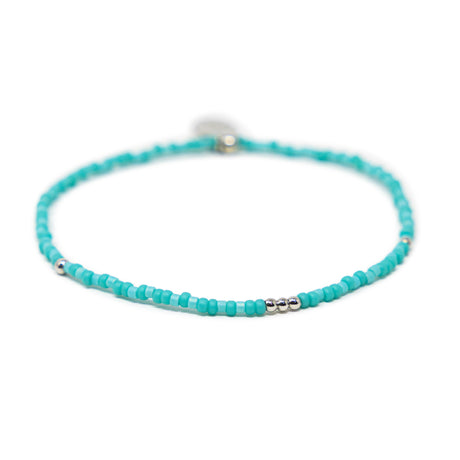 Teal & Silver Stretch Bracelet
