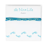 Braided String Bracelet Blues & Greens on Card
