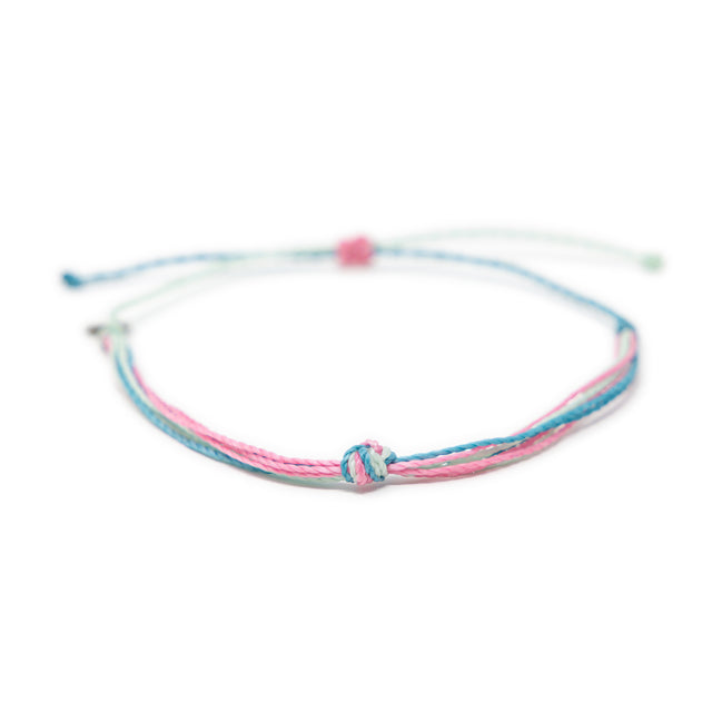 Waterproof Pinks & Teal String Knot Anklet