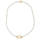 Pastel Rainbow Seed Bead Charm Bar Necklace Base