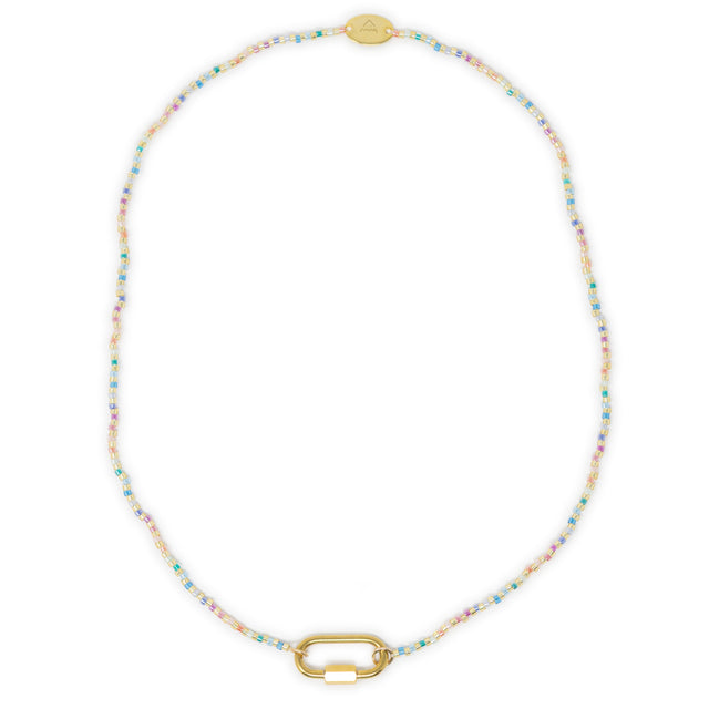 Pastel Rainbow Seed Bead Charm Bar Necklace Base