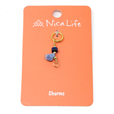 Dainty Opal & Lapis Charm
