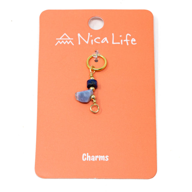 Dainty Opal & Lapis Charm