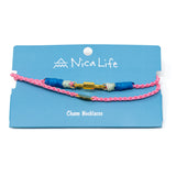 Rope Necklace Charm Base- Pink w/ Cucumber Azul
