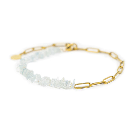 Meet me Halfway Anklet in Aquamarine & Gold Chain