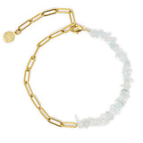 Meet me Halfway Anklet in Aquamarine & Gold Chain