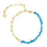 Meet me Halfway Anklet in Apatite & Gold Chain