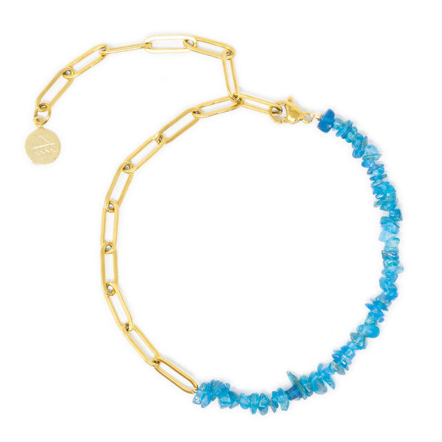 Meet me Halfway Anklet in Apatite & Gold Chain