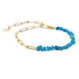 Meet me Halfway Anklet in Apatite & Gold Chain