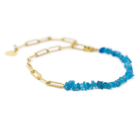 Meet me Halfway Anklet in Apatite & Gold Chain