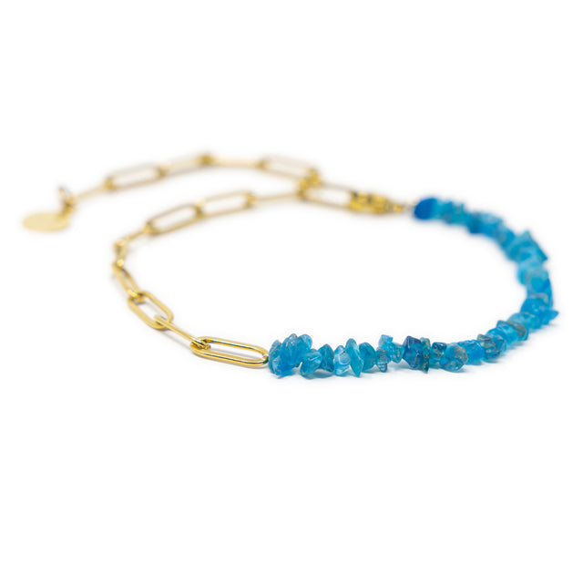 Meet me Halfway Anklet in Apatite & Gold Chain
