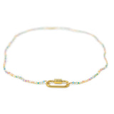Pastel Rainbow Seed Bead Charm Bar Necklace Base