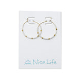 White & Gold Hoops