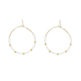 White & Gold Hoops