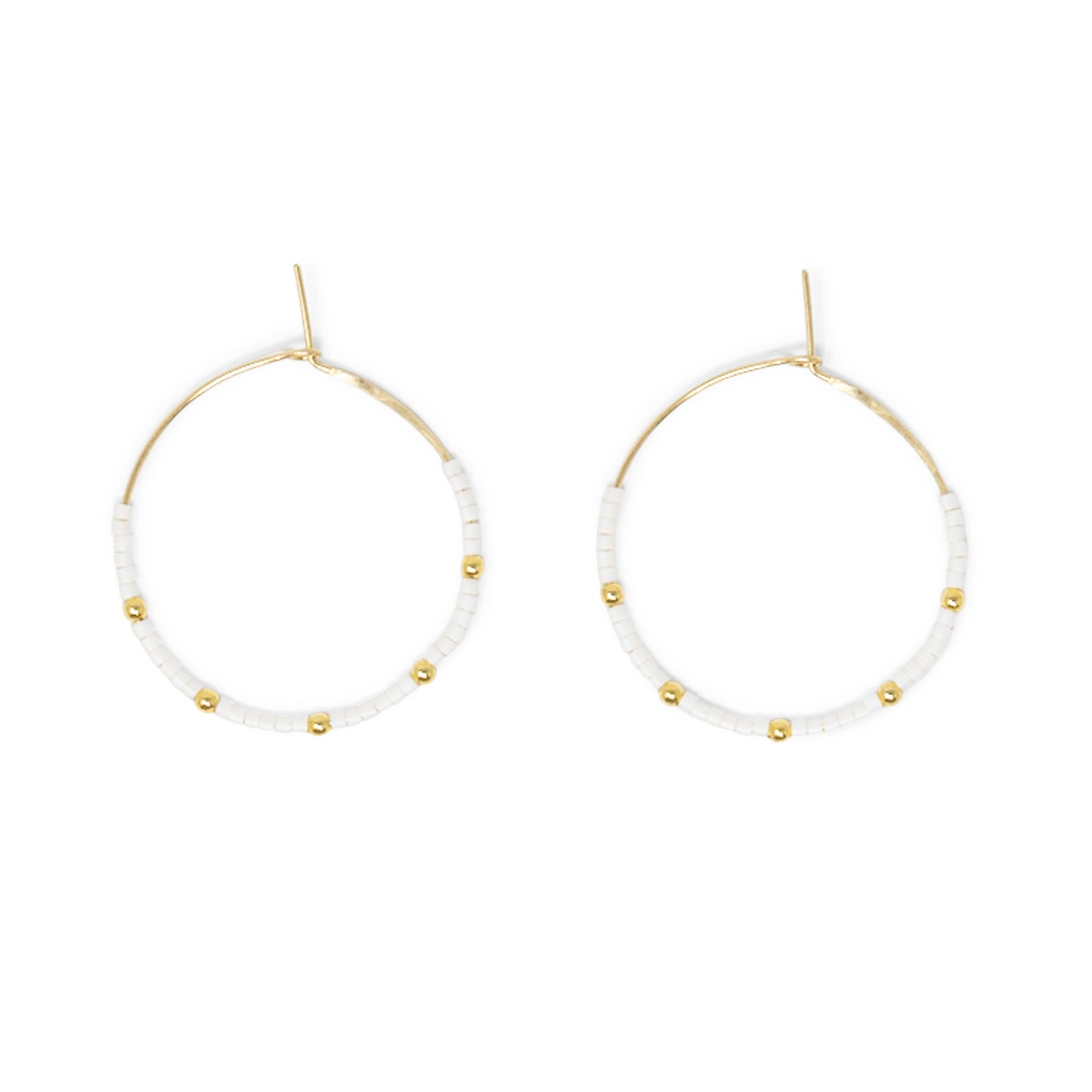 White & Gold Hoops