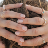 Coral & Silver Seed Bead Ring