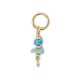 Amazonite & apatite stone charm for charm necklace or bracelet shown on white