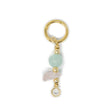 Amazonite & rose quartz charm for charm bar shown on white