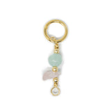 Amazonite & rose quartz charm for charm bar shown on white