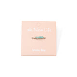 Amazonite & silver handmade ring on a pink Nica Life branded card