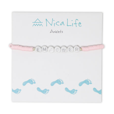 EMPOWER Wear Your Heart Anklet in Light Pink