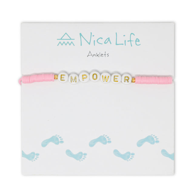 EMPOWER Wear your Heart Anklet in Pink