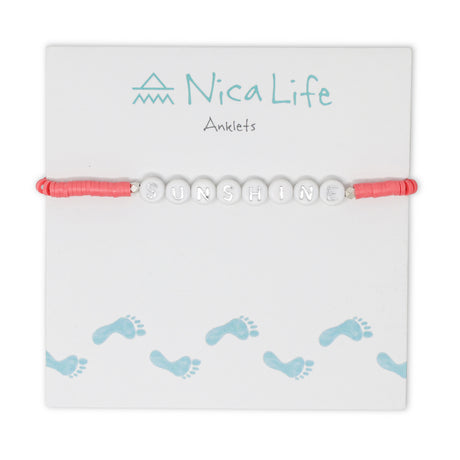 SUNSHINE Wear Your Heart Anklet in Dark Coral