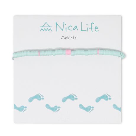 Aqua w/ Pink Cali Surfer Anklet