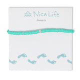 Teal w/ Silver Cali Surfer Anklet