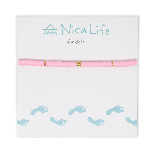 Pink w/ Gold Cali Surfer Anklet