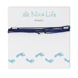 Navy Macua in Silver Anklet