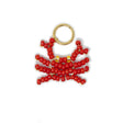 Beaded crab charm for charm bracelet or necklace on white