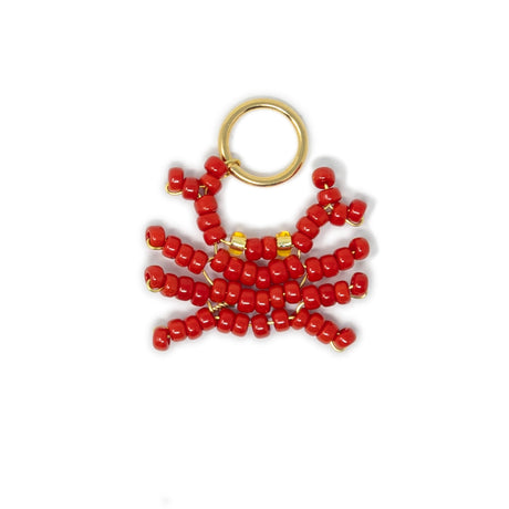 Beaded crab charm for charm bracelet or necklace on white