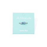 Blue Opal & silver handmade ring shown on a mint Nica Life branded card