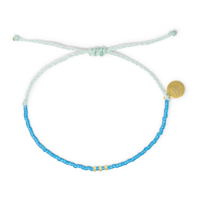Blue w/ Gold Seed Bead Adjustable Bracelet