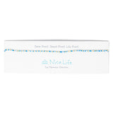 Multi color blues seed bead choker on a Nica Life branded card