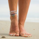 Smile Anklet SALTY Word Anklet Stack on Beach