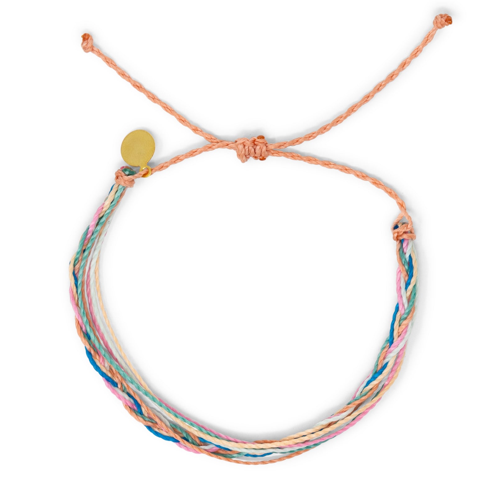 Braided String Anklet in Carnival Colors on white
